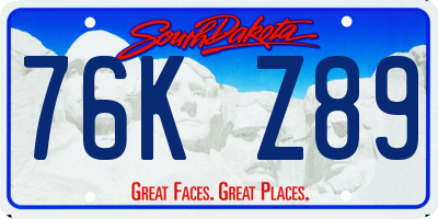 SD license plate 76KZ89