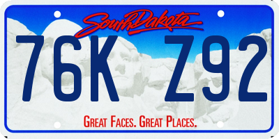 SD license plate 76KZ92