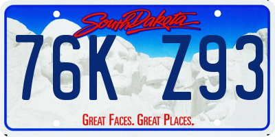 SD license plate 76KZ93