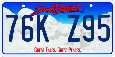 SD license plate 76KZ95