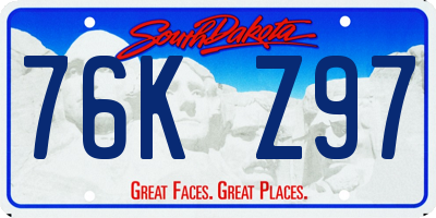SD license plate 76KZ97