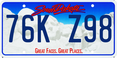SD license plate 76KZ98
