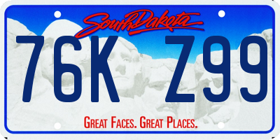 SD license plate 76KZ99