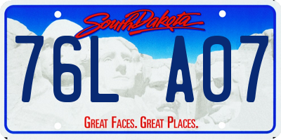 SD license plate 76LA07