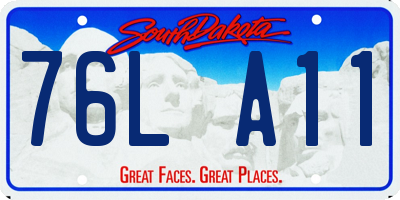 SD license plate 76LA11