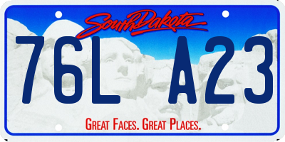 SD license plate 76LA23