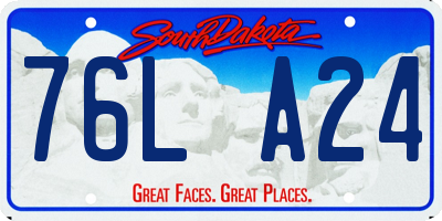 SD license plate 76LA24