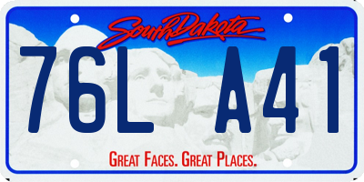 SD license plate 76LA41