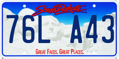 SD license plate 76LA43