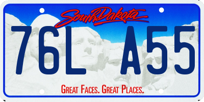 SD license plate 76LA55