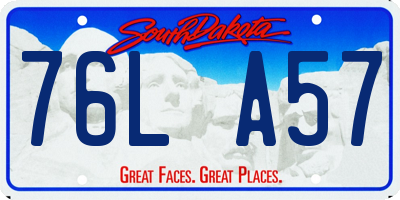 SD license plate 76LA57