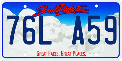 SD license plate 76LA59