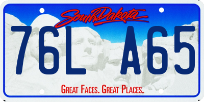 SD license plate 76LA65