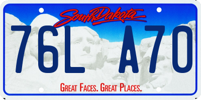 SD license plate 76LA70