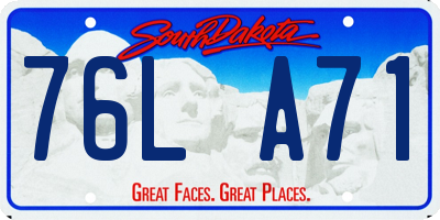 SD license plate 76LA71