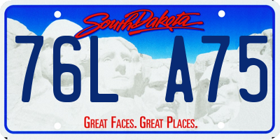 SD license plate 76LA75
