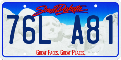 SD license plate 76LA81