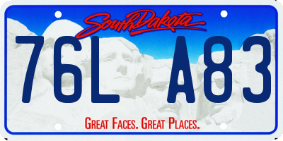 SD license plate 76LA83