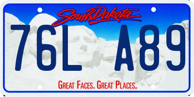 SD license plate 76LA89