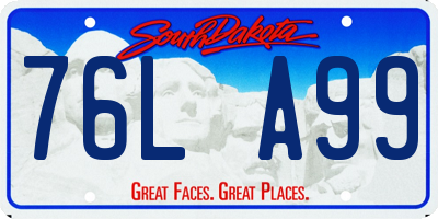 SD license plate 76LA99