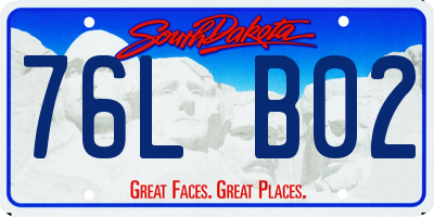 SD license plate 76LB02
