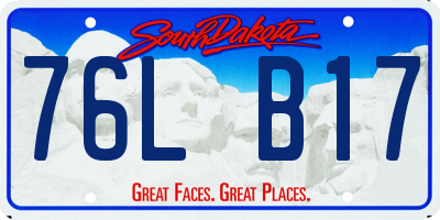 SD license plate 76LB17