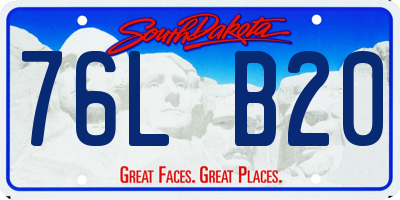 SD license plate 76LB20