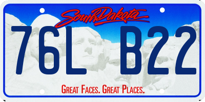 SD license plate 76LB22