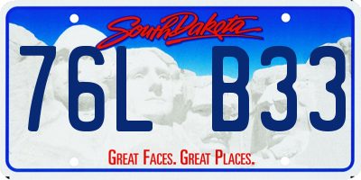 SD license plate 76LB33