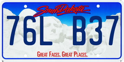SD license plate 76LB37