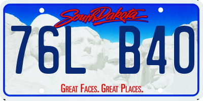 SD license plate 76LB40