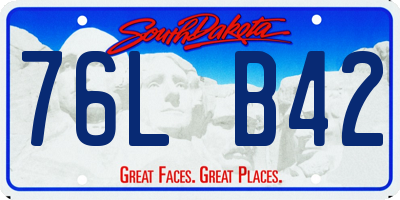 SD license plate 76LB42