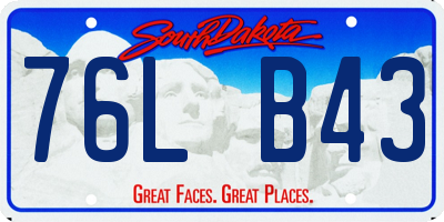 SD license plate 76LB43