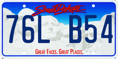 SD license plate 76LB54
