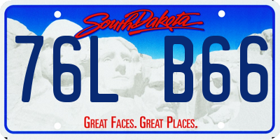 SD license plate 76LB66