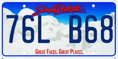 SD license plate 76LB68