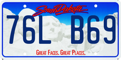 SD license plate 76LB69