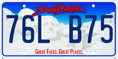 SD license plate 76LB75
