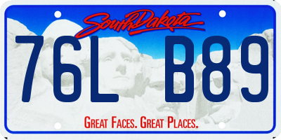 SD license plate 76LB89
