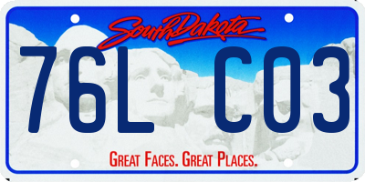 SD license plate 76LC03