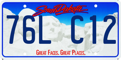 SD license plate 76LC12
