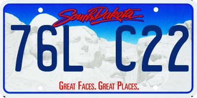 SD license plate 76LC22