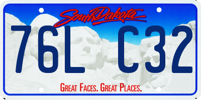 SD license plate 76LC32
