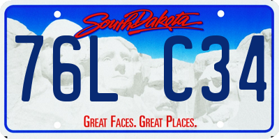 SD license plate 76LC34