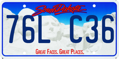 SD license plate 76LC36