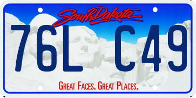 SD license plate 76LC49