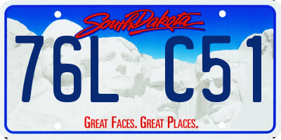 SD license plate 76LC51