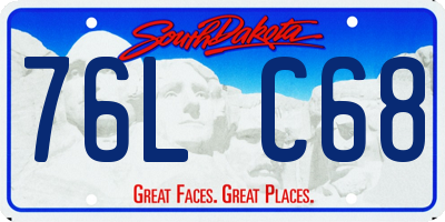 SD license plate 76LC68