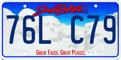 SD license plate 76LC79