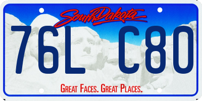 SD license plate 76LC80